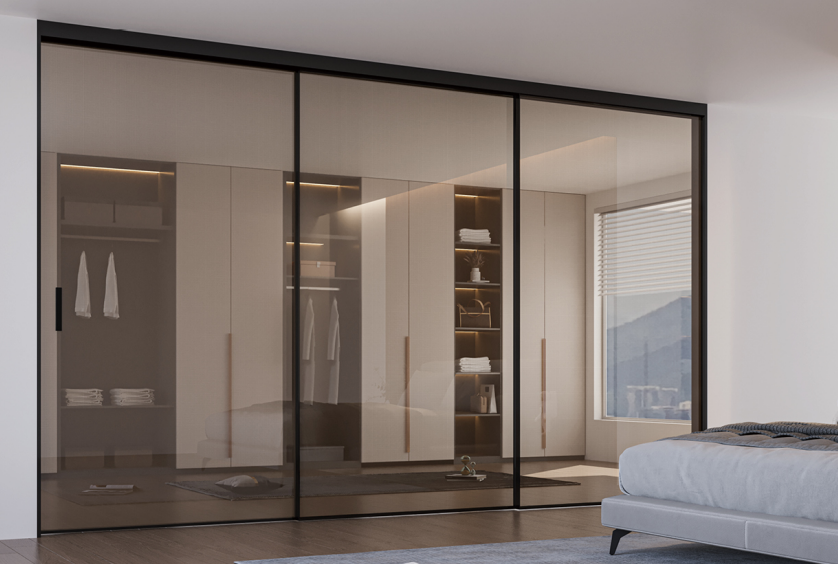 The size and types of the glass door