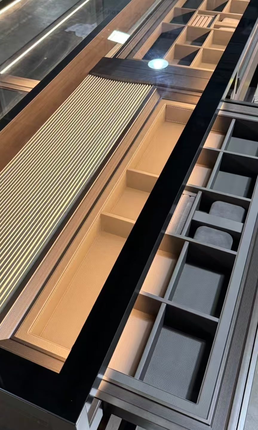 glass aluminum island countertop